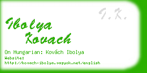 ibolya kovach business card