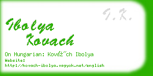 ibolya kovach business card